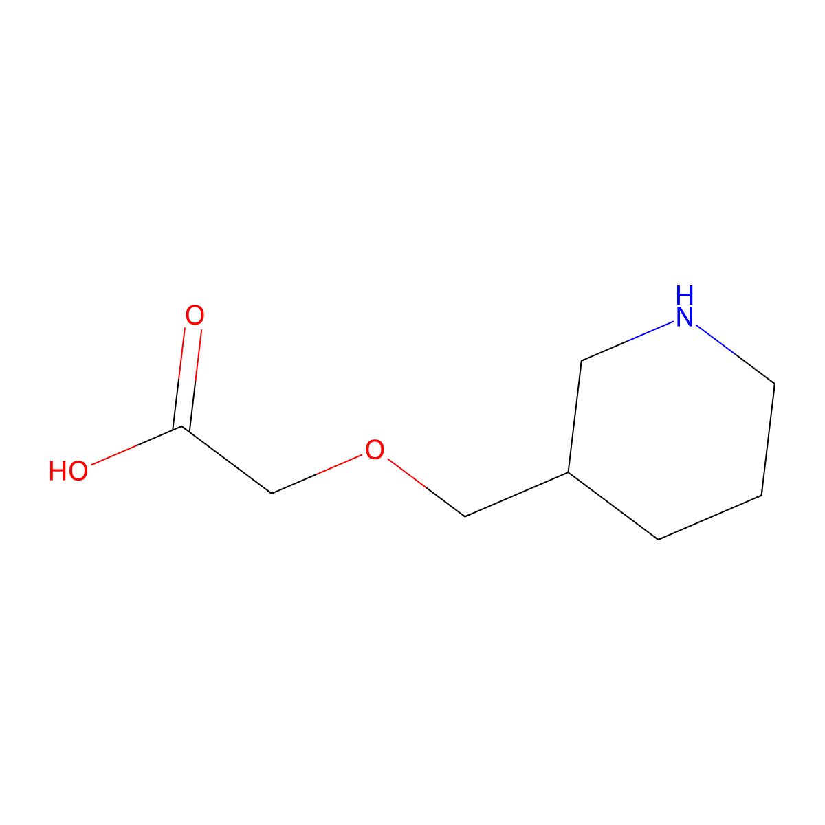 2-[(Piperidin-3-yl)methoxy]acetic acid molecular structure, CAS 1026965-06-9