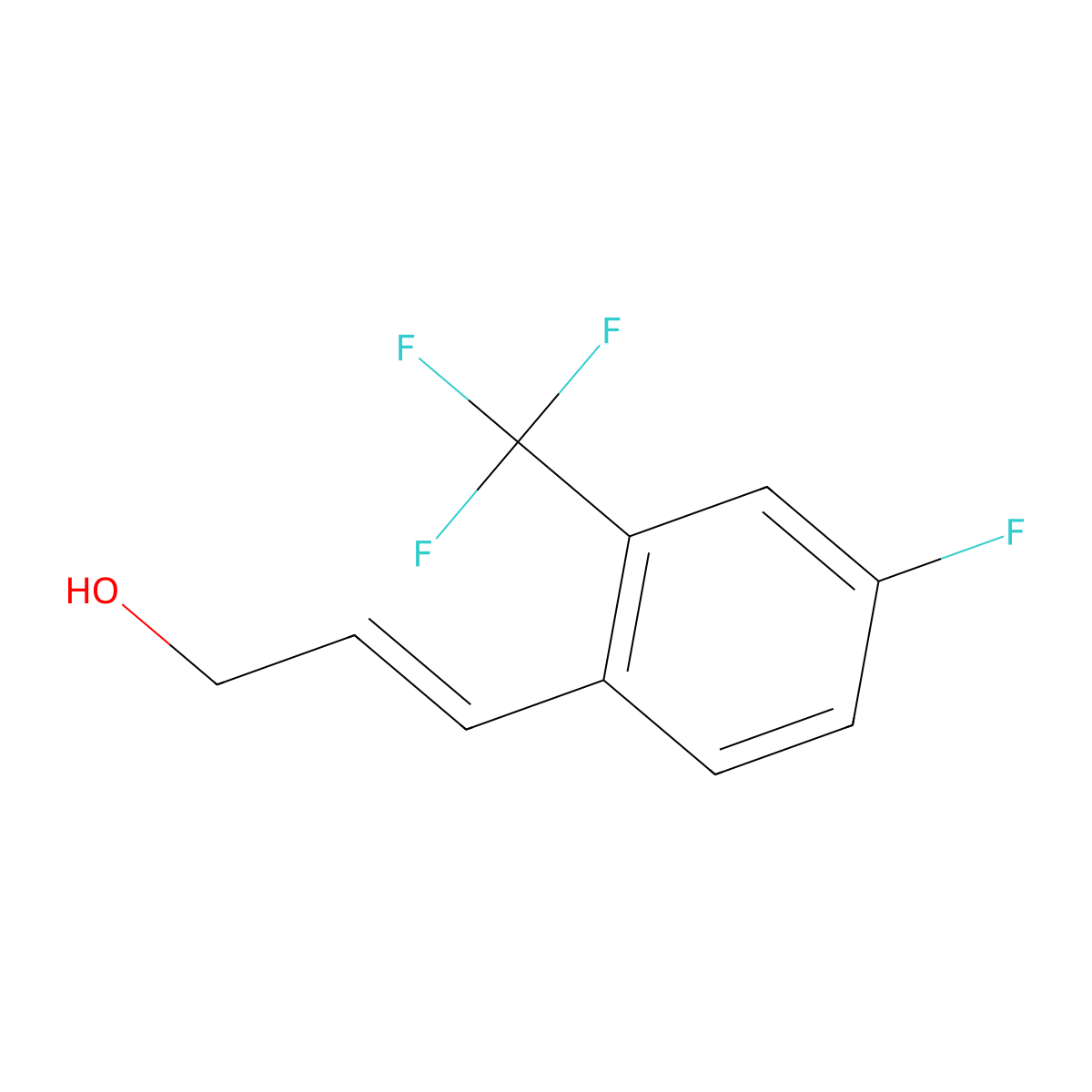 3-[4-Fluoro-2-(trifluoromethyl)phenyl]prop-2-en-1-ol molecular structure, CAS 1026978-07-3