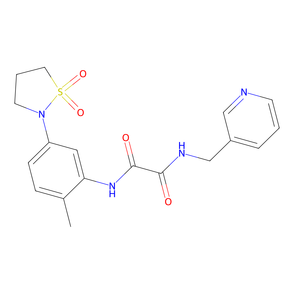 N1-(5-(1,1-dioxidoisothiazolidin-2-yl)-2-methylphenyl)-N2-(pyridin-3-ylmethyl)oxalamide molecular structure, CAS 1026978-95-9