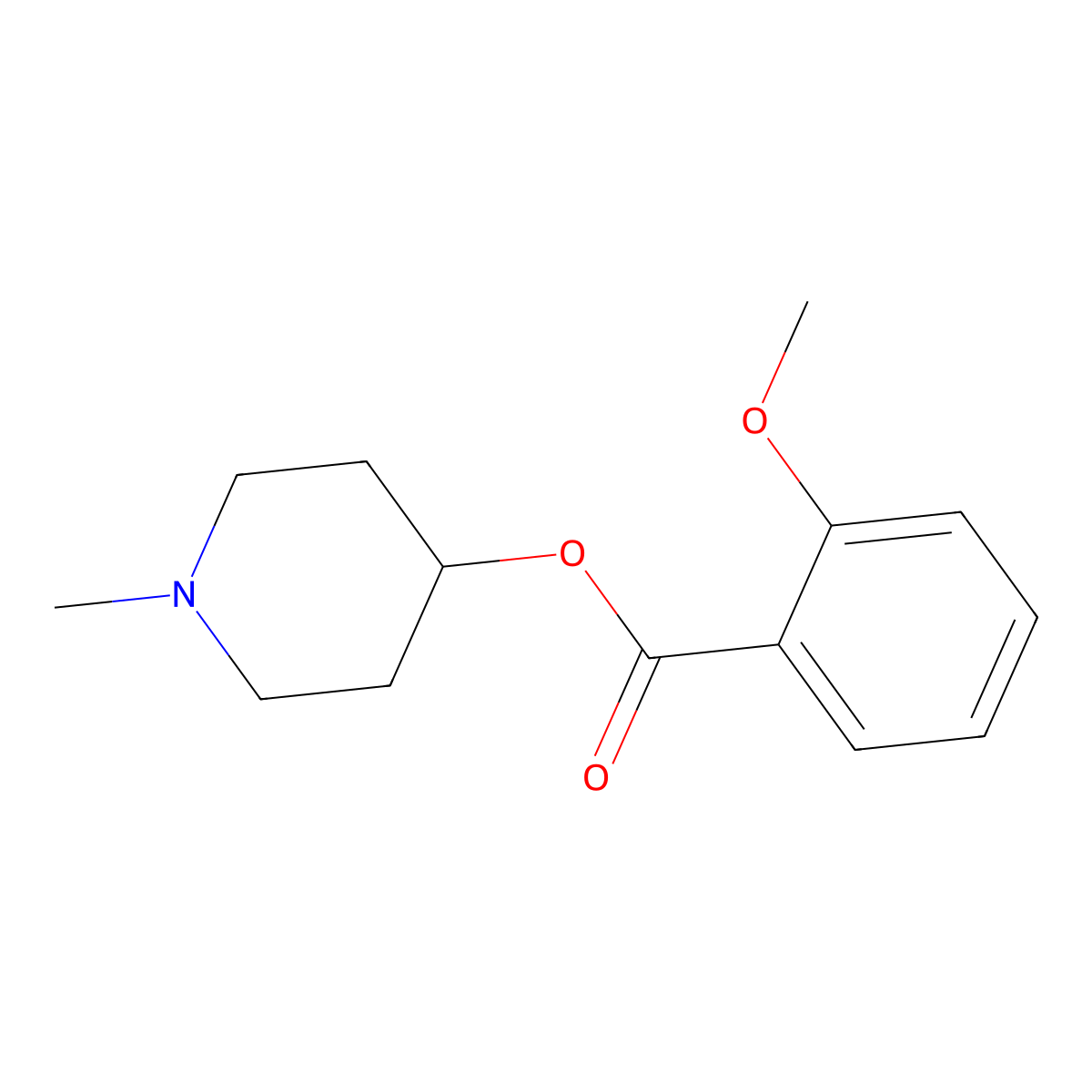 1-Methyl-4-piperidinyl 2-methoxybenzoate molecular structure, CAS 102698-43-1