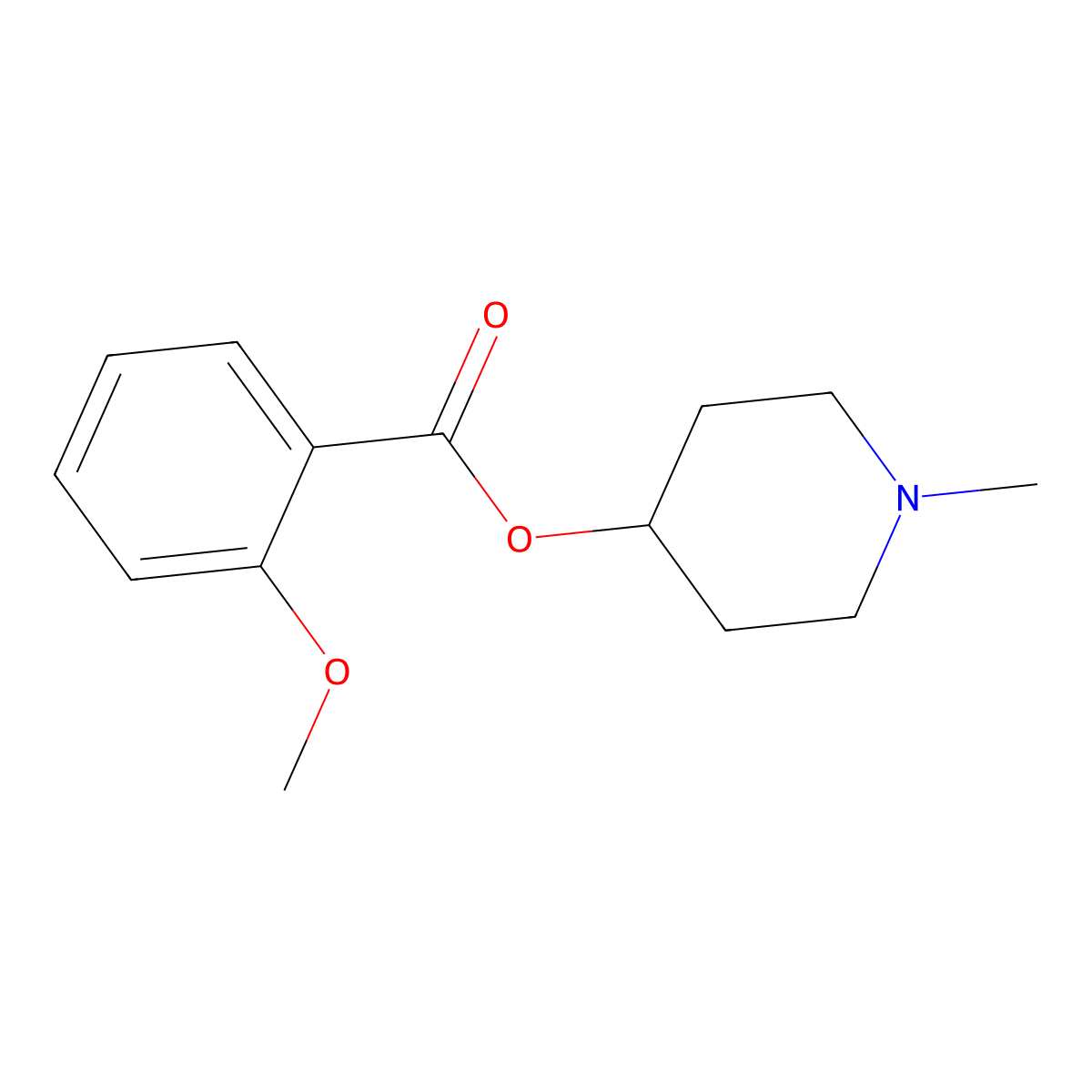 1-Methyl-4-piperidinyl 2-methoxybenzoate molecular structure, CAS 102698-43-1