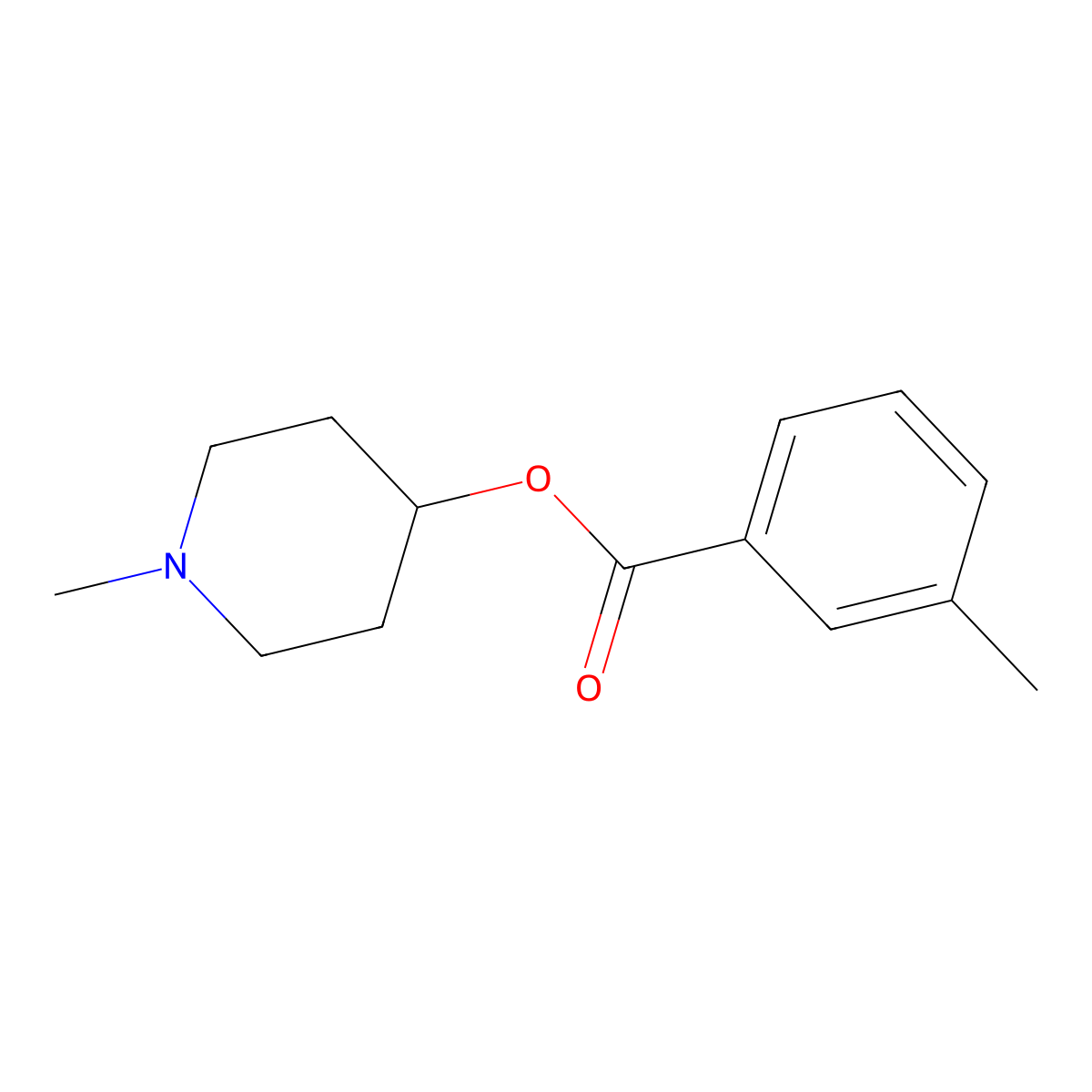1-Methyl-4-piperidinyl 3-methylbenzoate molecular structure, CAS 102698-48-6