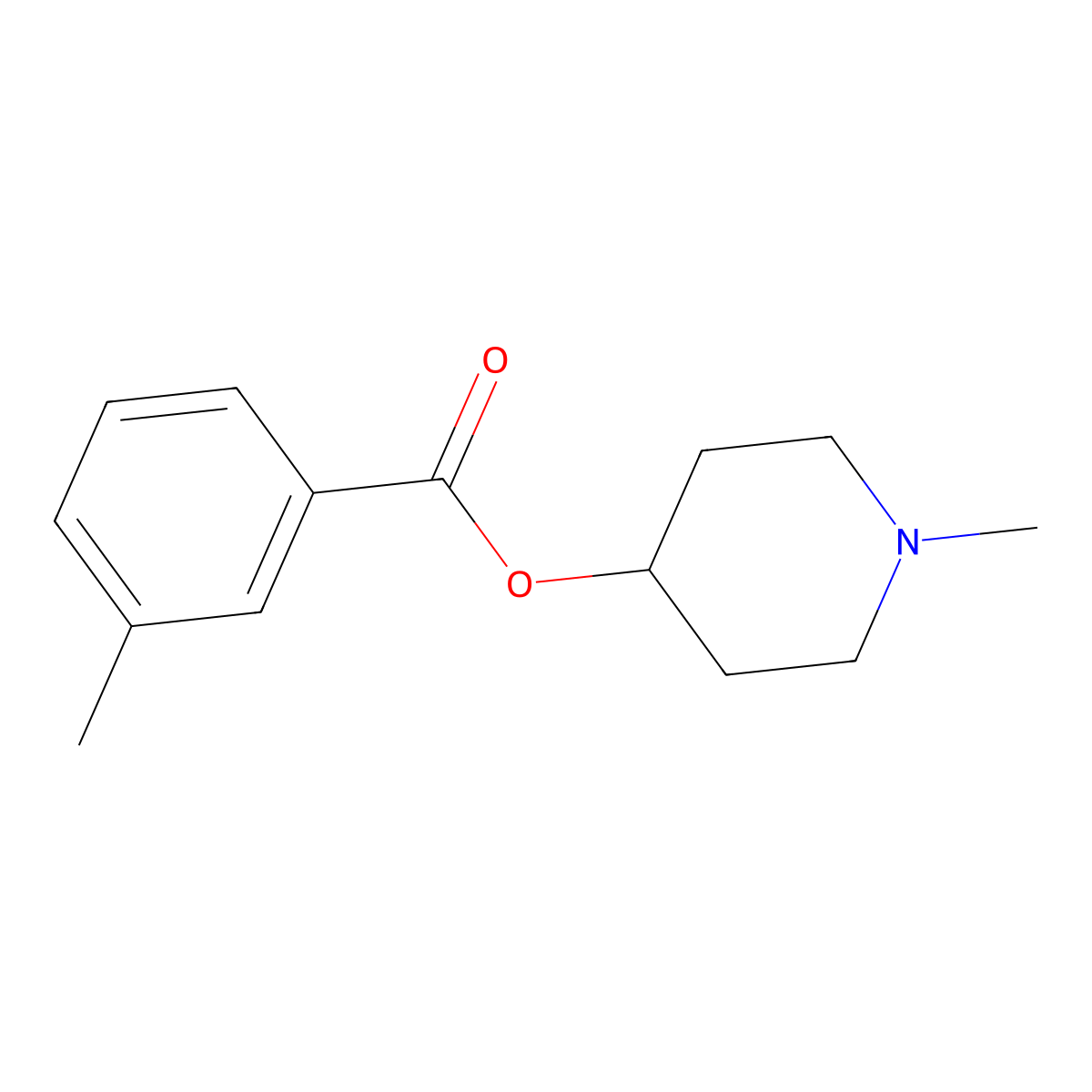 1-Methyl-4-piperidinyl 3-methylbenzoate molecular structure, CAS 102698-48-6