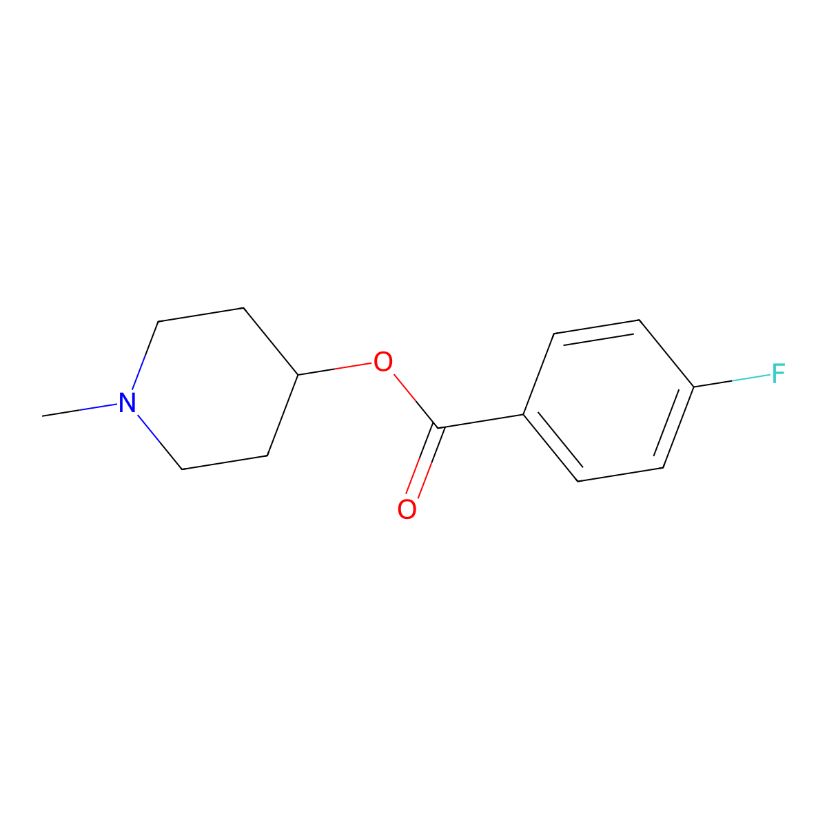 1-Methyl-4-piperidyl 4'-fluorobenzoate molecular structure, CAS 102698-53-3