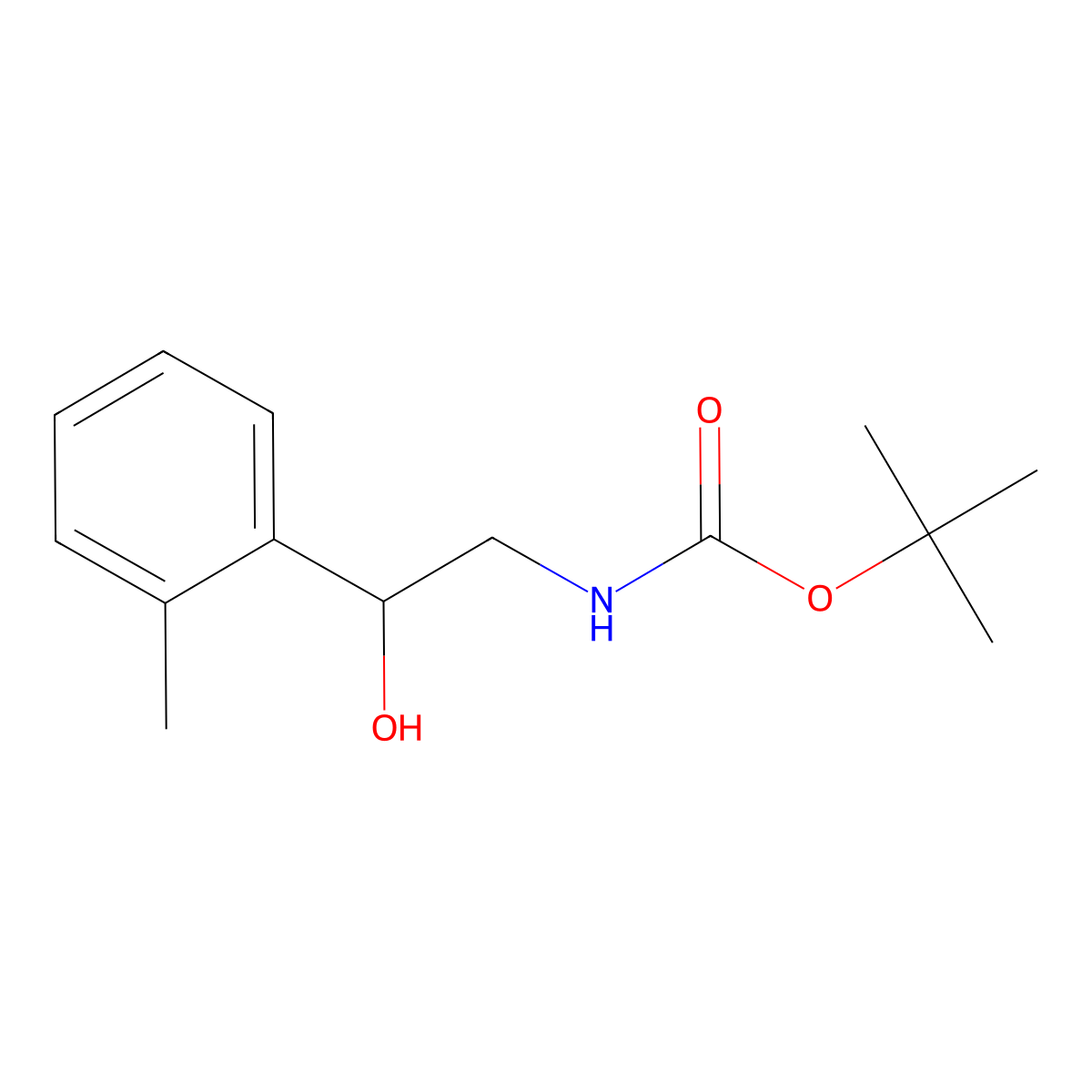 Tert-butyl N-[2-hydroxy-2-(2-methylphenyl)ethyl]carbamate molecular structure, CAS 1026981-20-3