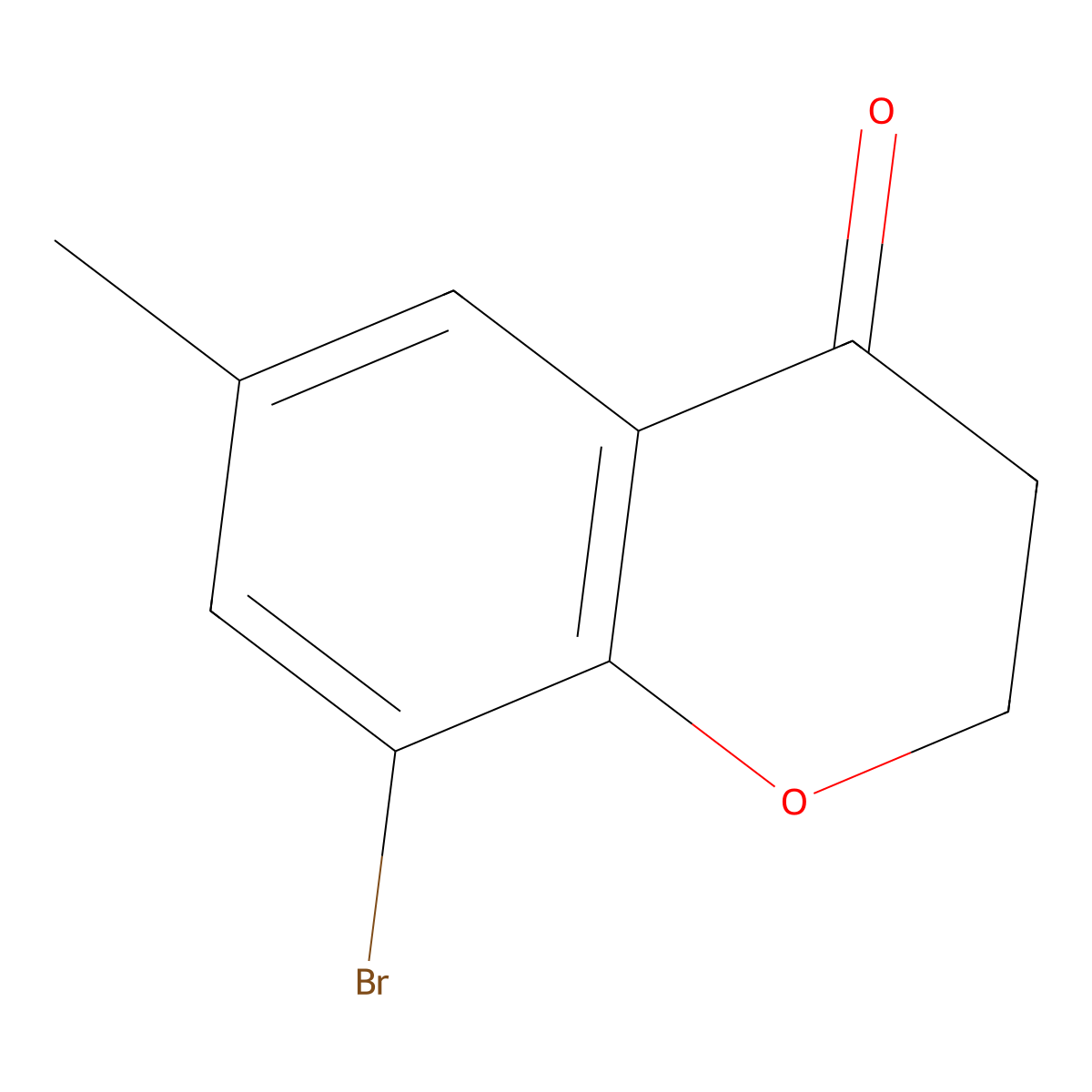 8-bromo-6-methyl-3,4-dihydro-2H-1-benzopyran-4-one molecular structure, CAS 1026982-77-3