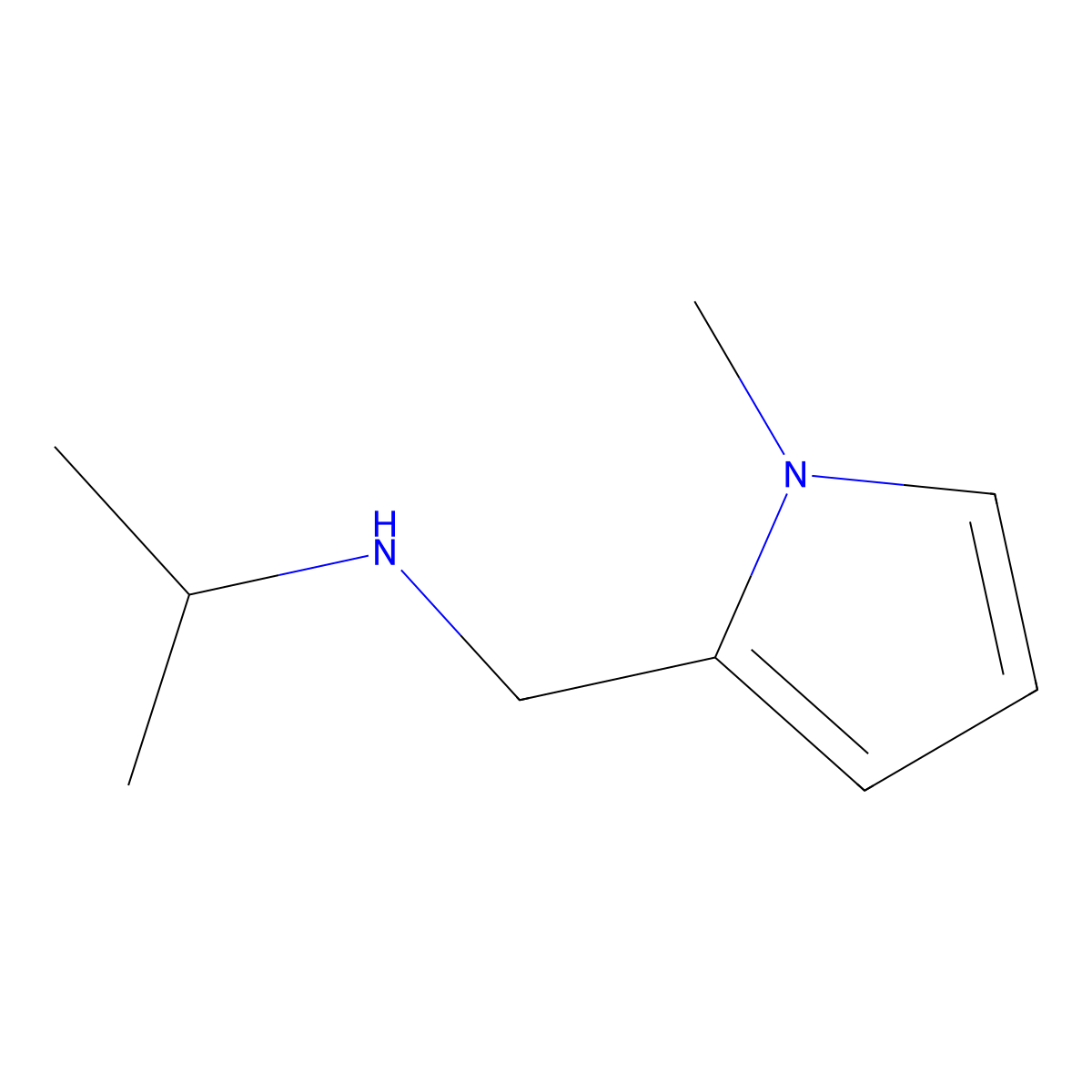 ((1-methyl-1H-pyrrol-2-yl)methyl)(propan-2-yl)amine molecular structure, CAS 1026984-88-2