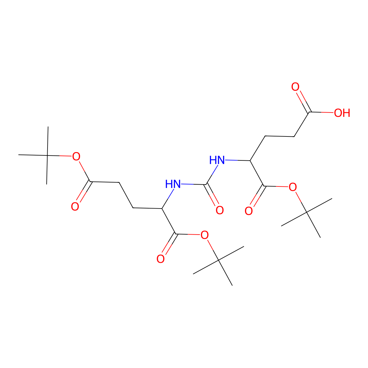 (s)-5-Tert-butoxy-4-(3-((s)-1,5-di-tert-butoxy-1,5-dioxopentan-2-yl)ureido)-5-oxopentanoic acid molecular structure, CAS 1026987-94-9
