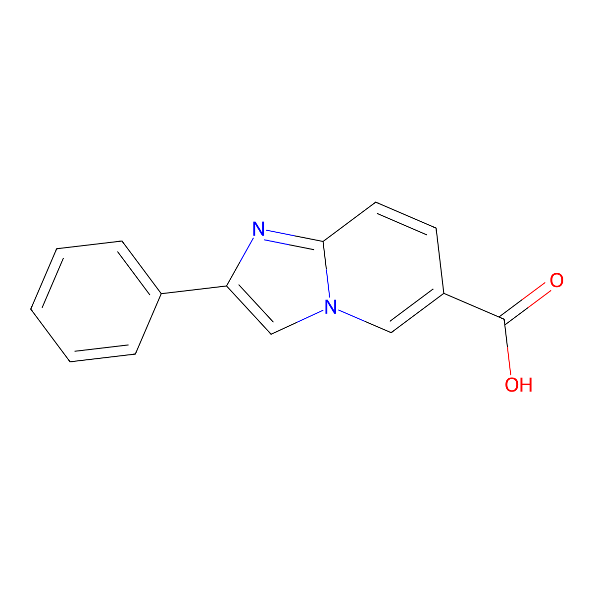 2-Phenylimidazo[1,2-a]pyridine-6-carboxylic acid molecular structure, CAS 1027-01-6