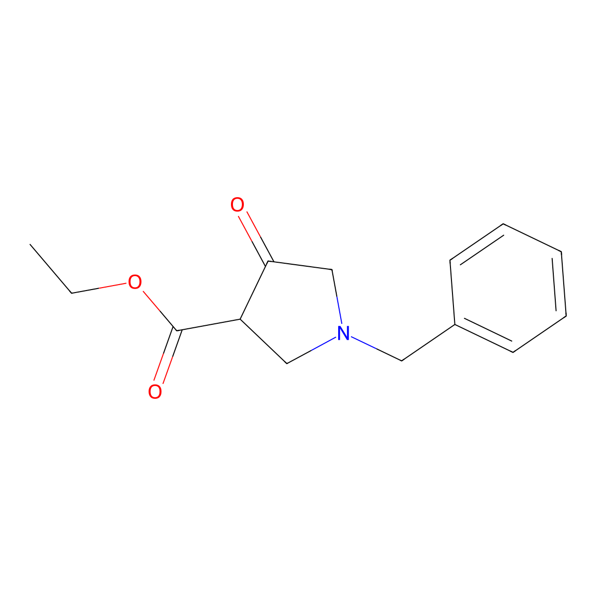Ethyl 1-benzyl-4-oxopyrrolidine-3-carboxylate molecular structure, CAS 1027-35-6