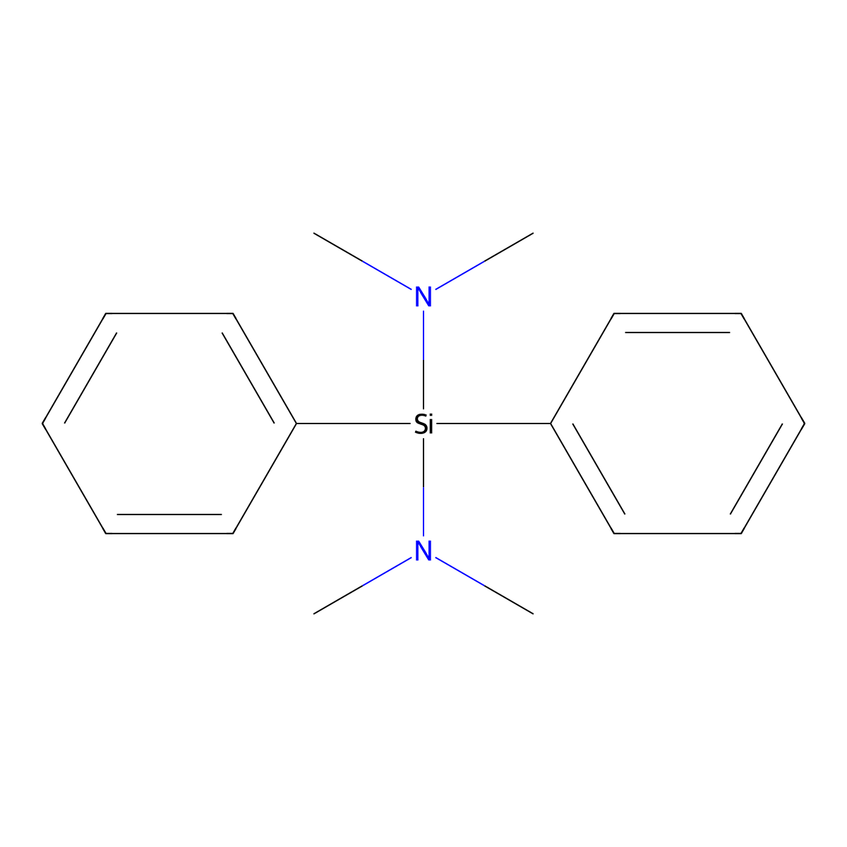Silanediamine, N,N,N',N'-tetramethyl-1,1-diphenyl- molecular structure, CAS 1027-62-9