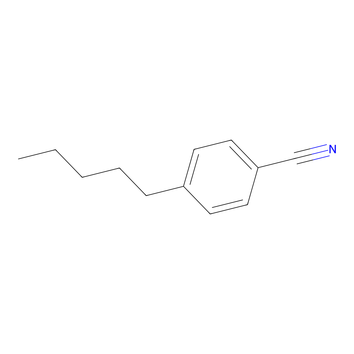 4-Pentylbenzonitrile molecular structure, CAS 10270-29-8