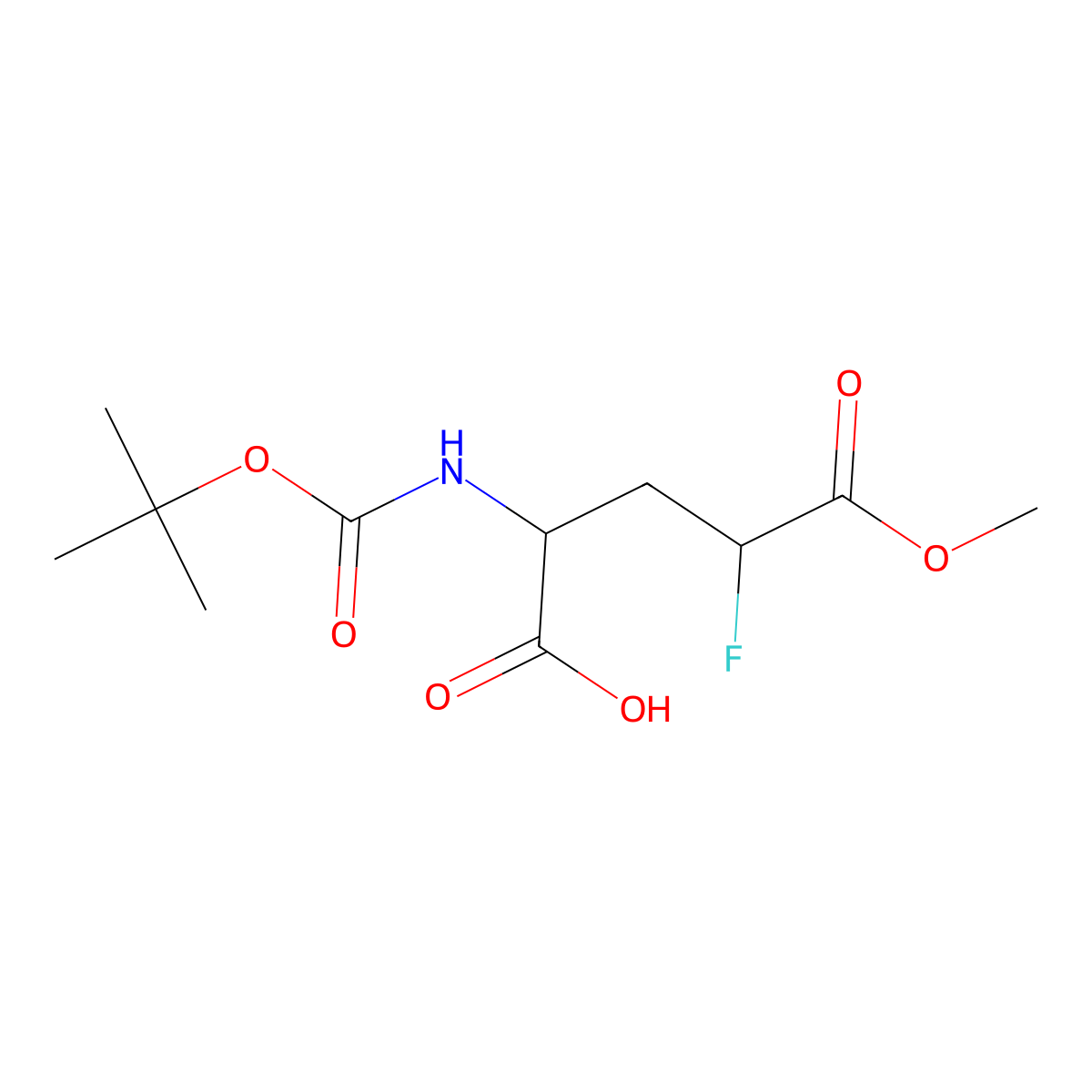 (2S,4R)-2-{[(tert-butoxy)carbonyl]amino}-4-fluoro-5-methoxy-5-oxopentanoic acid molecular structure, CAS 1027036-71-0
