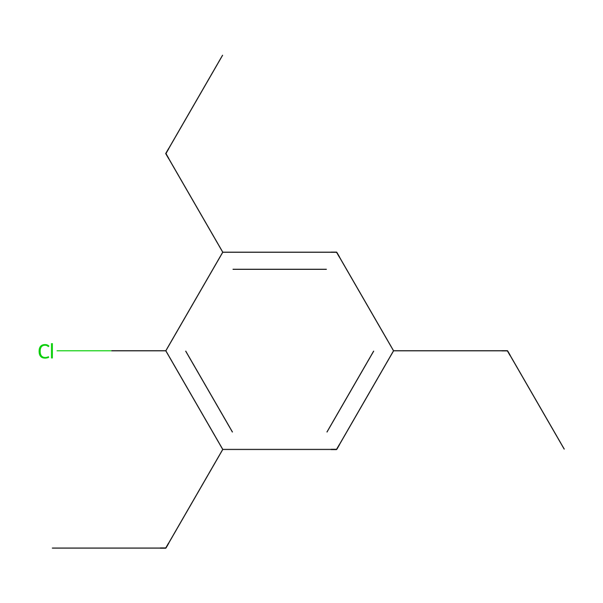 2-Chloro-1,3,5-triethylbenzene molecular structure, CAS 1027037-32-6