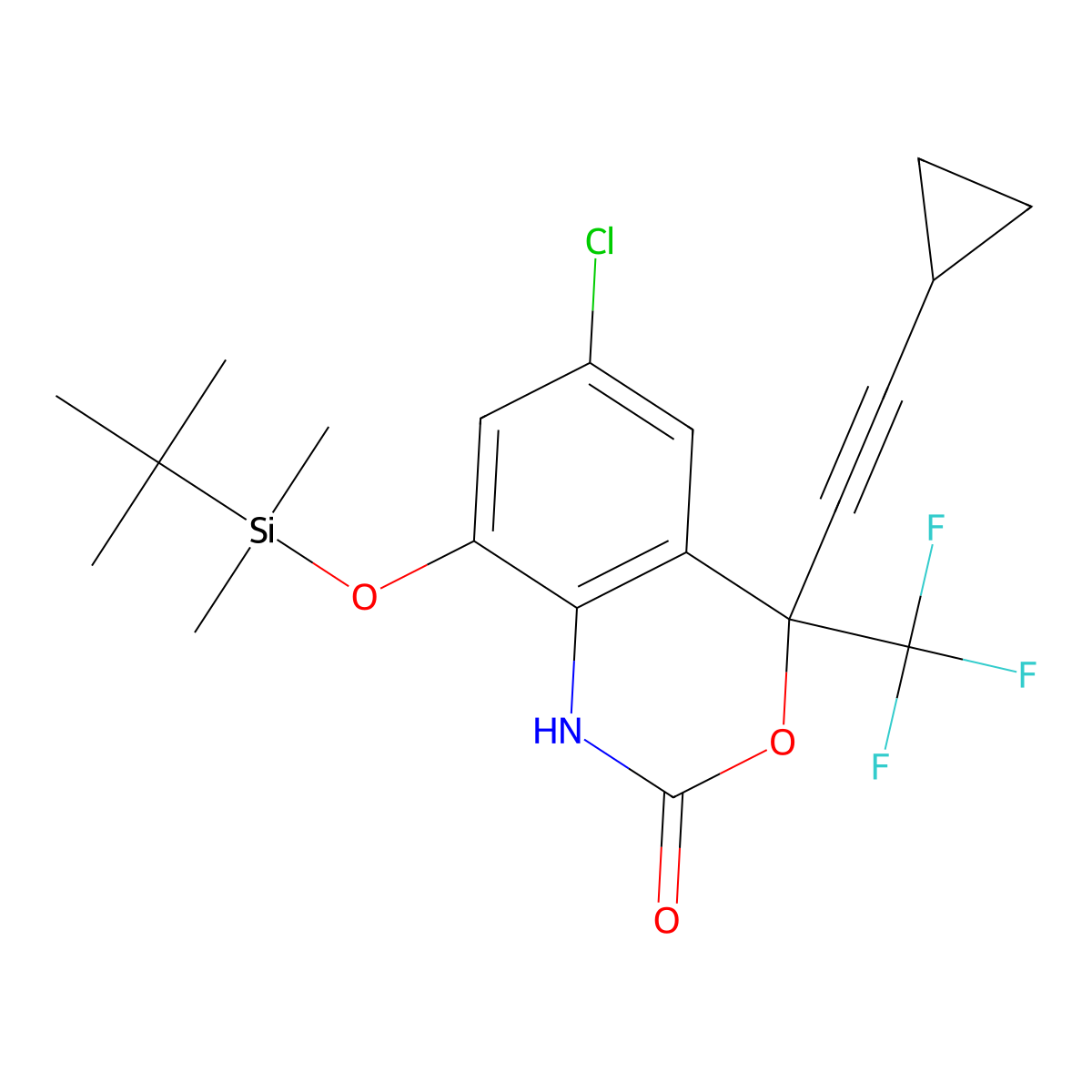 8-(tert-Butyldimethylsilyloxy) 8-Hydroxy Efavirenz, Technical Grade molecular structure, CAS 1027042-31-4
