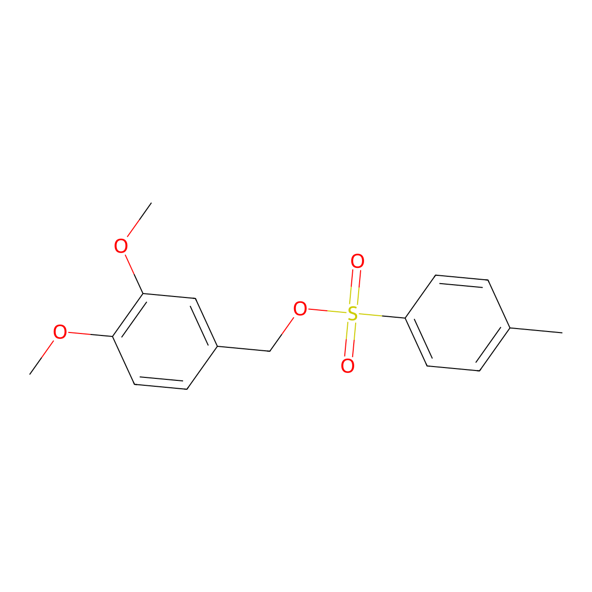 3,4-Dimethoxybenzyl 4-methylbenzenesulfonate molecular structure, CAS 1027047-55-7