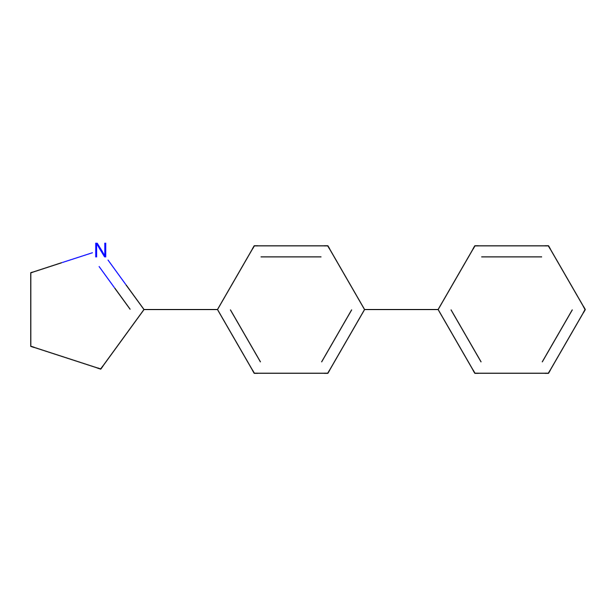 5-(4-phenylphenyl)-3,4-dihydro-2H-pyrrole molecular structure, CAS 102705-35-1
