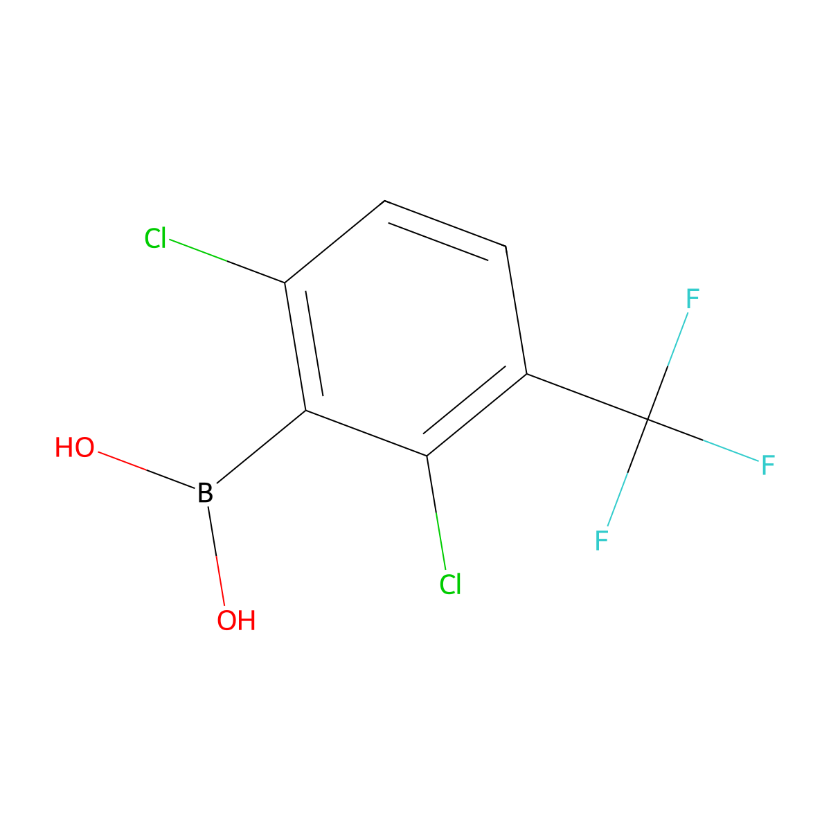 2,6-Dichloro-3-(trifluoromethyl)phenylboronic acid molecular structure, CAS 1027059-21-7