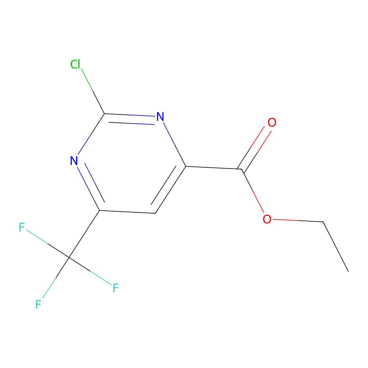 Ethyl 2-chloro-6-(trifluoromethyl)pyrimidine-4-carboxylate molecular structure, CAS 1027059-34-2