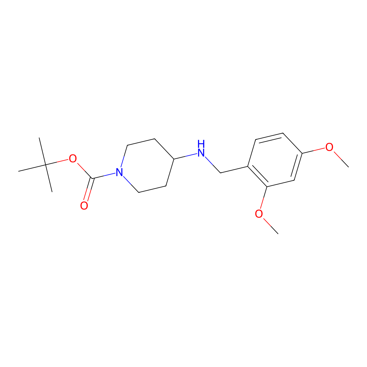 1,1-Dimethylethyl 4-[[(2,4-dimethoxyphenyl)methyl]amino]-1-piperidinecarboxylate molecular structure, CAS 1027069-58-4