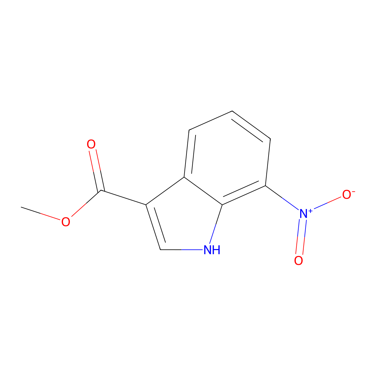 Methyl 7-nitro-1H-indole-3-carboxylate molecular structure, CAS 1027081-37-3