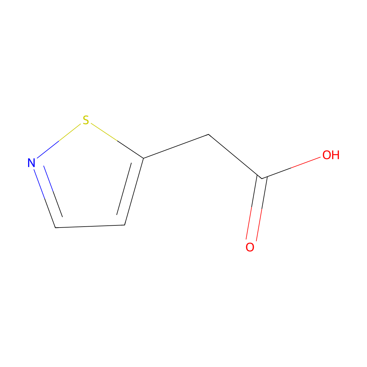 2-(1,2-Thiazol-5-yl)acetic acid molecular structure, CAS 10271-84-8