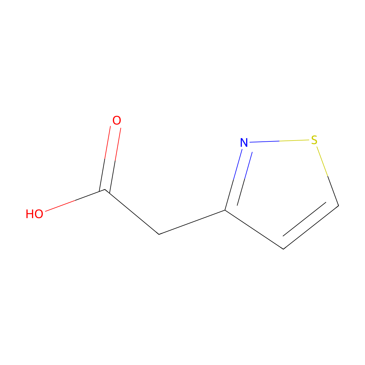 2-(1,2-Thiazol-3-yl)acetic acid molecular structure, CAS 10271-91-7