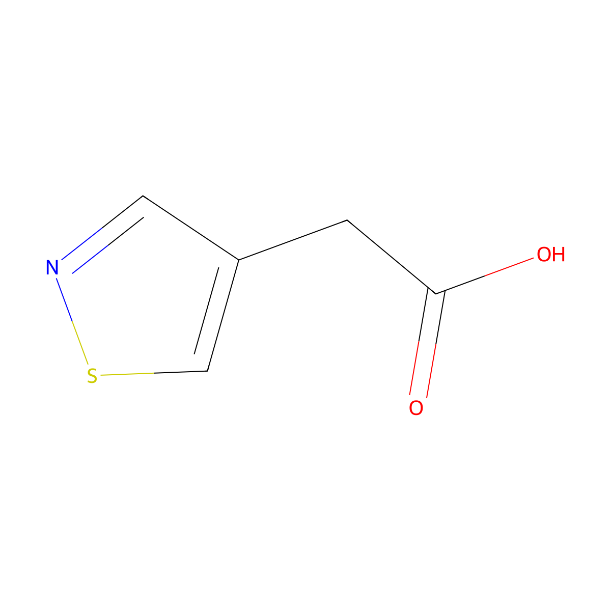2-(1,2-Thiazol-4-yl)acetic acid molecular structure, CAS 10271-93-9