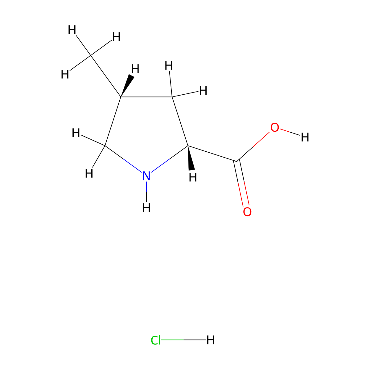 (2R,4R)-4-methylpyrrolidine-2-carboxylic acid hydrochloride molecular structure, CAS 1027101-94-5