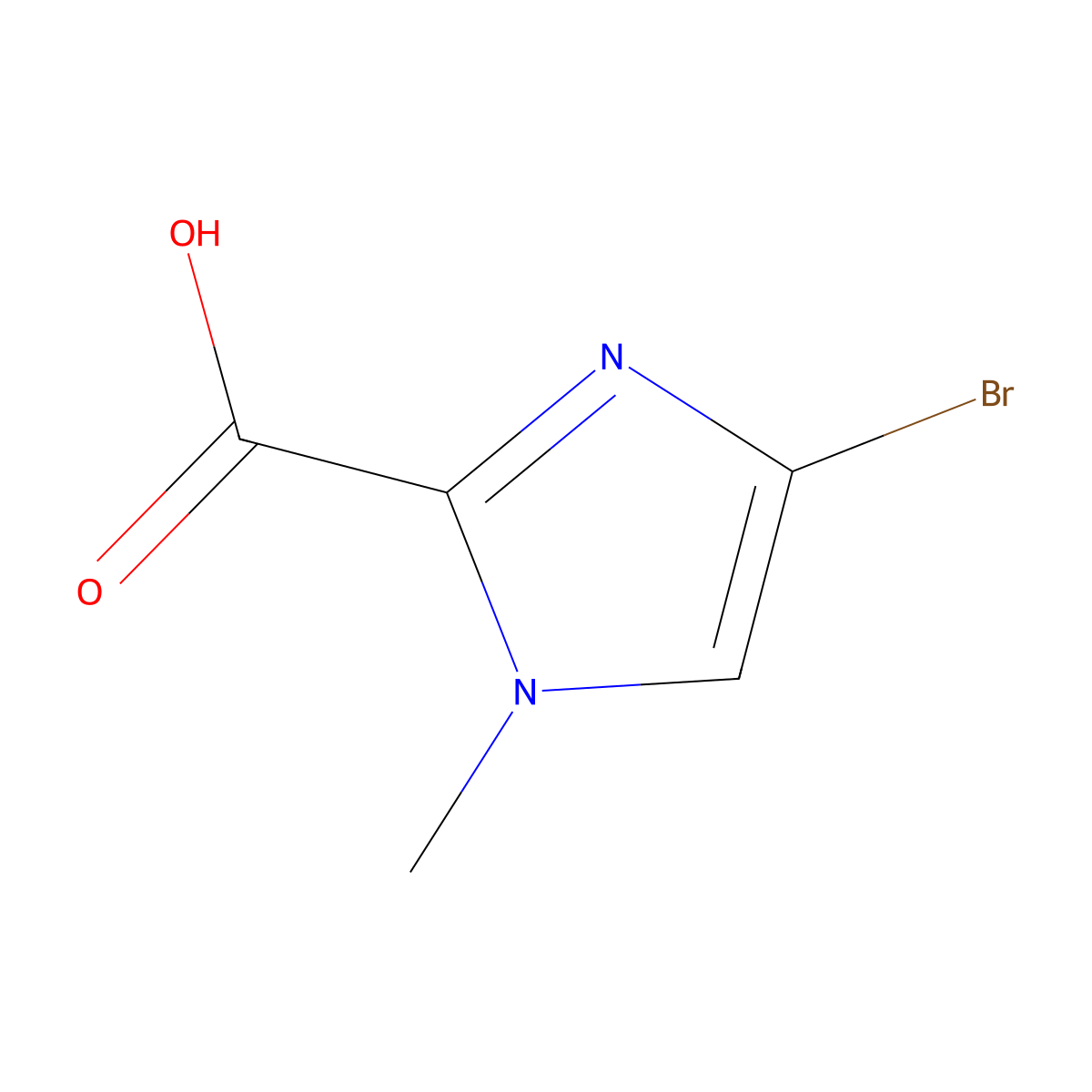 4-bromo-1-methyl-1H-imidazole-2-carboxylic acid molecular structure, CAS 1027134-70-8
