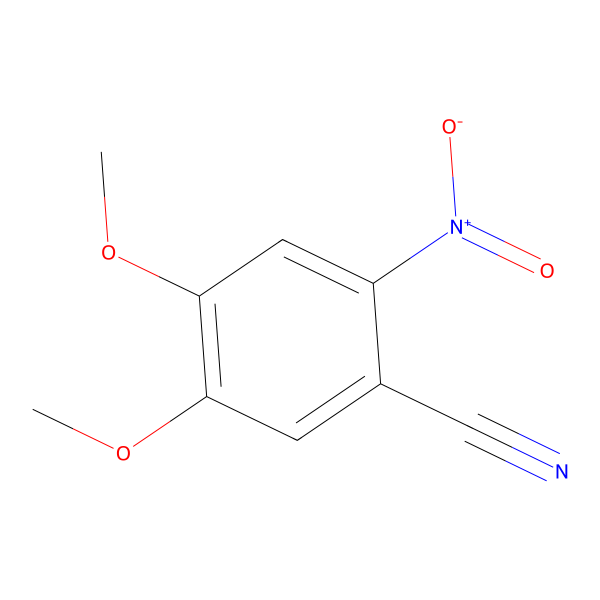 4,5-Dimethoxy-2-nitrobenzonitrile molecular structure, CAS 102714-71-6
