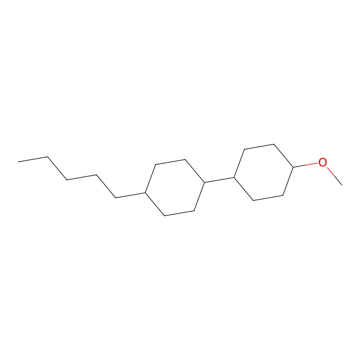 1,1'-Bicyclohexyl, 4-methoxy-4'-pentyl- molecular structure, CAS 102714-95-4