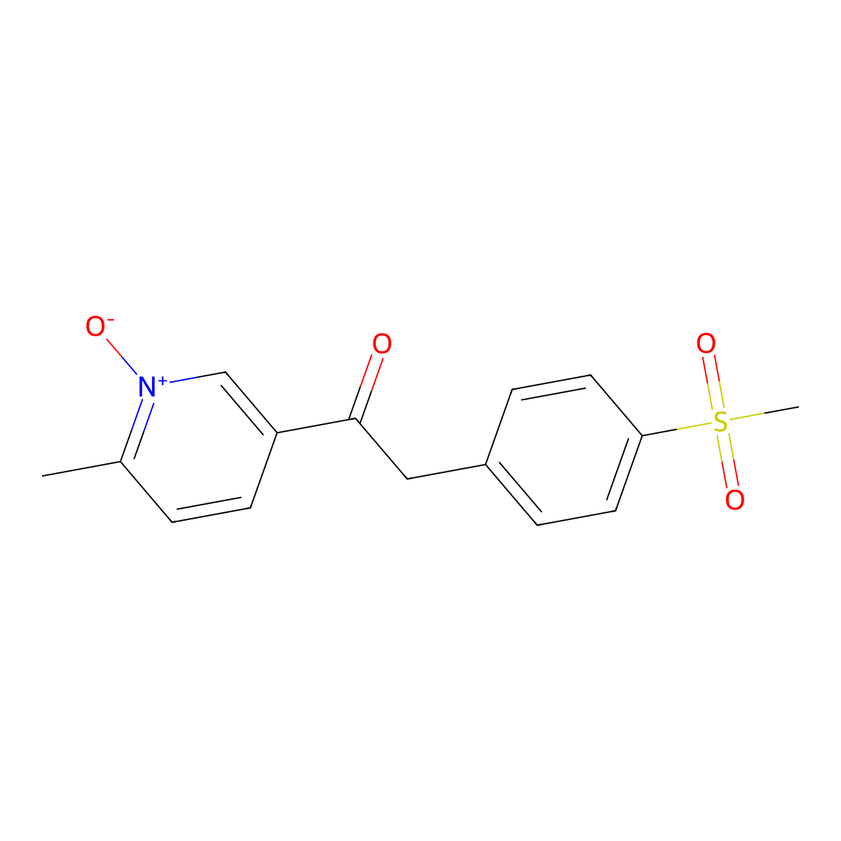 2-Methyl-5-(2-(4-(methylsulfonyl)phenyl)acetyl)pyridine 1-oxide molecular structure, CAS 1027162-35-1