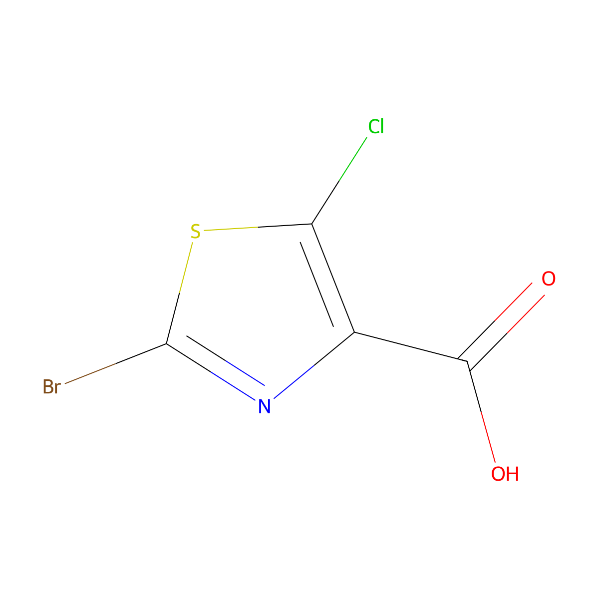 2-bromo-5-chloro-1,3-thiazole-4-carboxylic Acid molecular structure, CAS 1027169-53-4