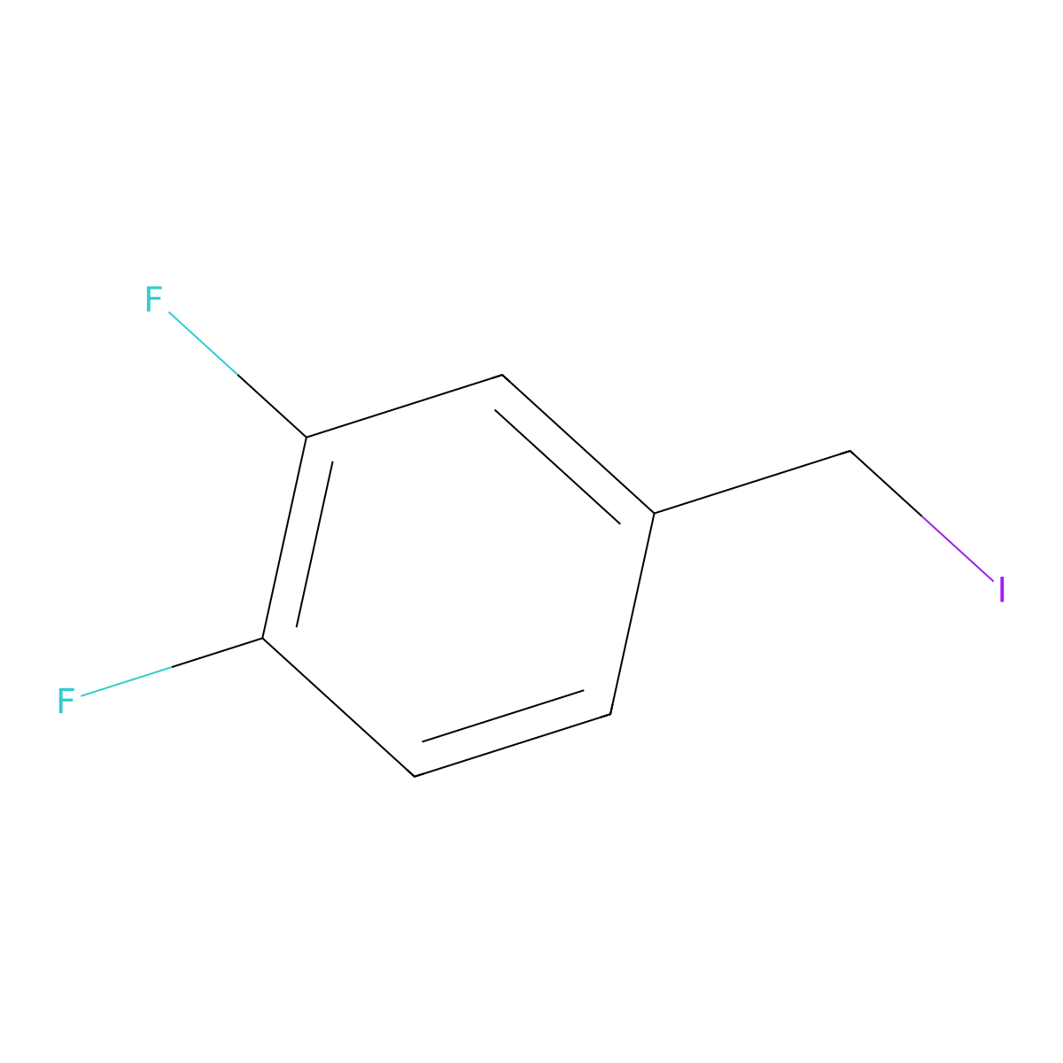 1,2-Difluoro-4-(iodomethyl)benzene molecular structure, CAS 1027190-41-5