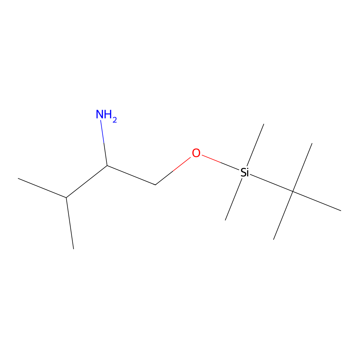 (2S)-2-Amino-1-(tert-butyldimethylsilyloxy)-3-methylbutane molecular structure, CAS 102720-25-2