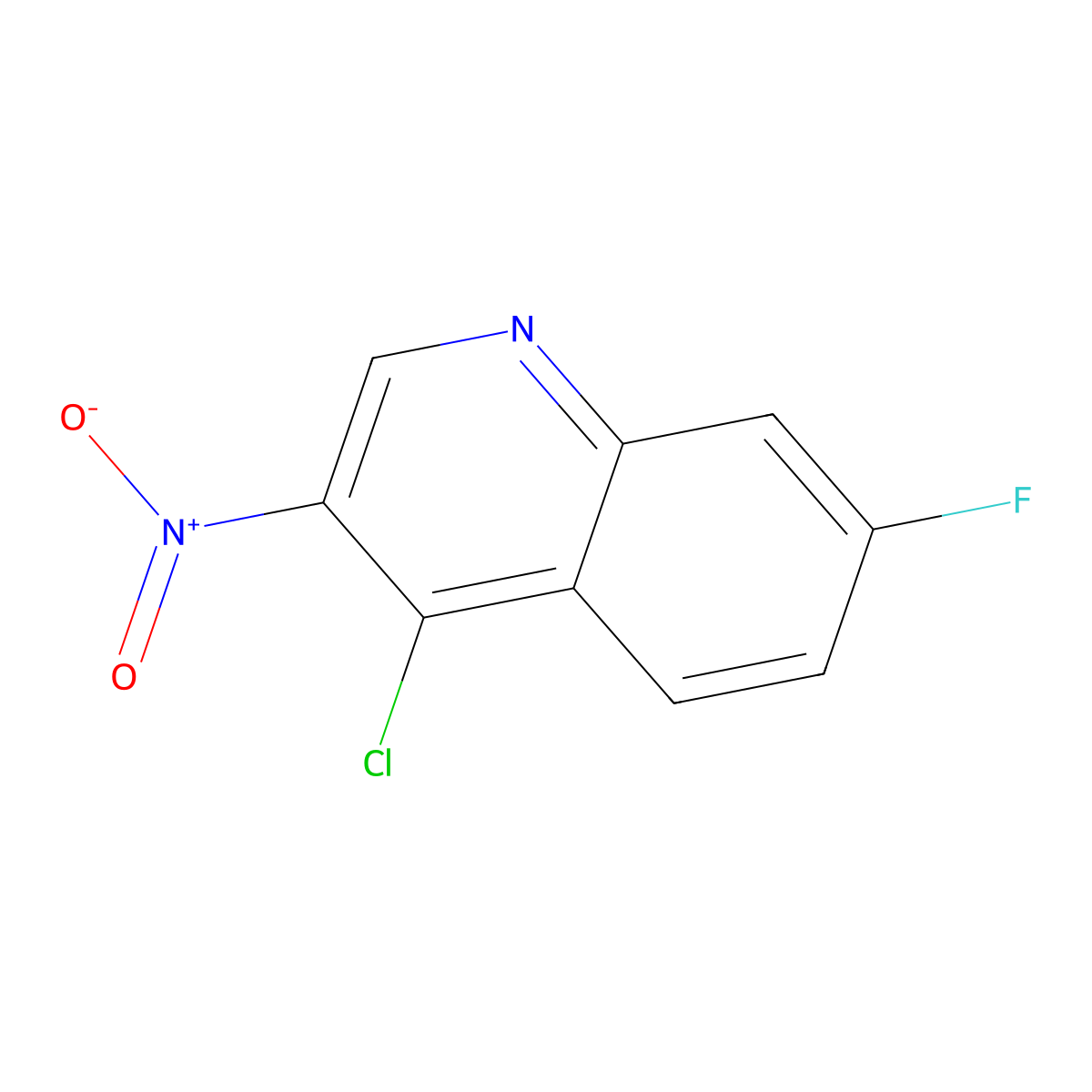4-Chloro-7-fluoro-3-nitroquinoline molecular structure, CAS 1027209-77-3