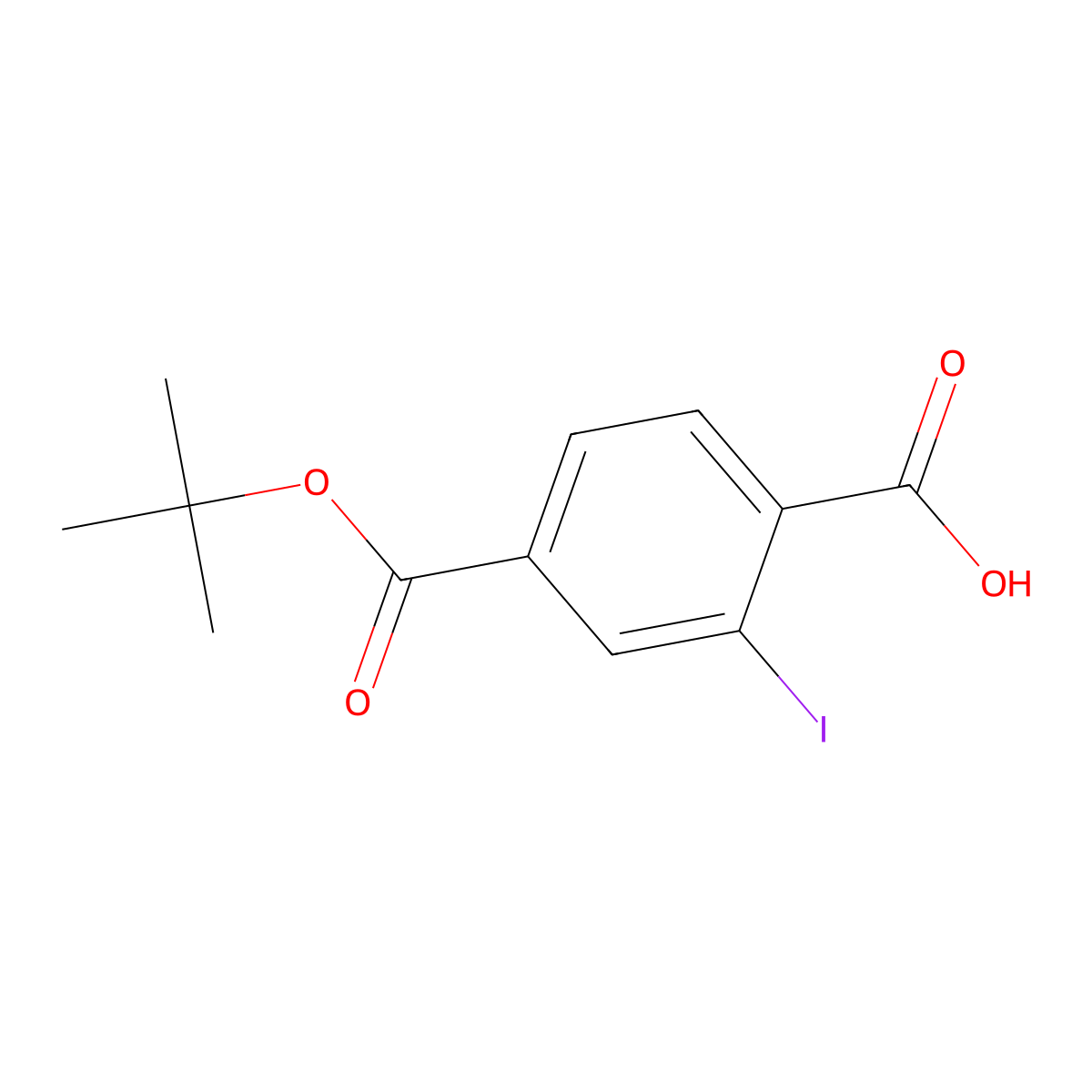 4-(tert-Butoxycarbonyl)-2-iodobenzoic acid molecular structure, CAS 1027211-41-1