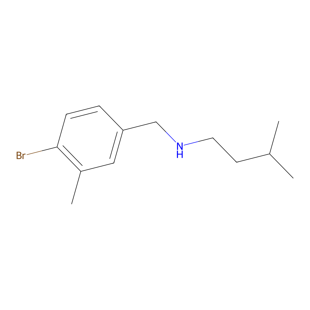 [(4-Bromo-3-methylphenyl)methyl](3-methylbutyl)amine molecular structure, CAS 1027215-41-3