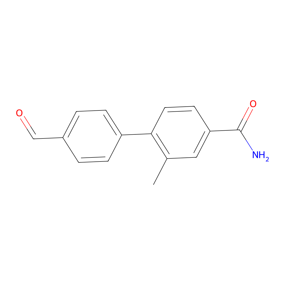 4'-Formyl-2-methyl-[1,1'-biphenyl]-4-carboxamide molecular structure, CAS 1027215-49-1