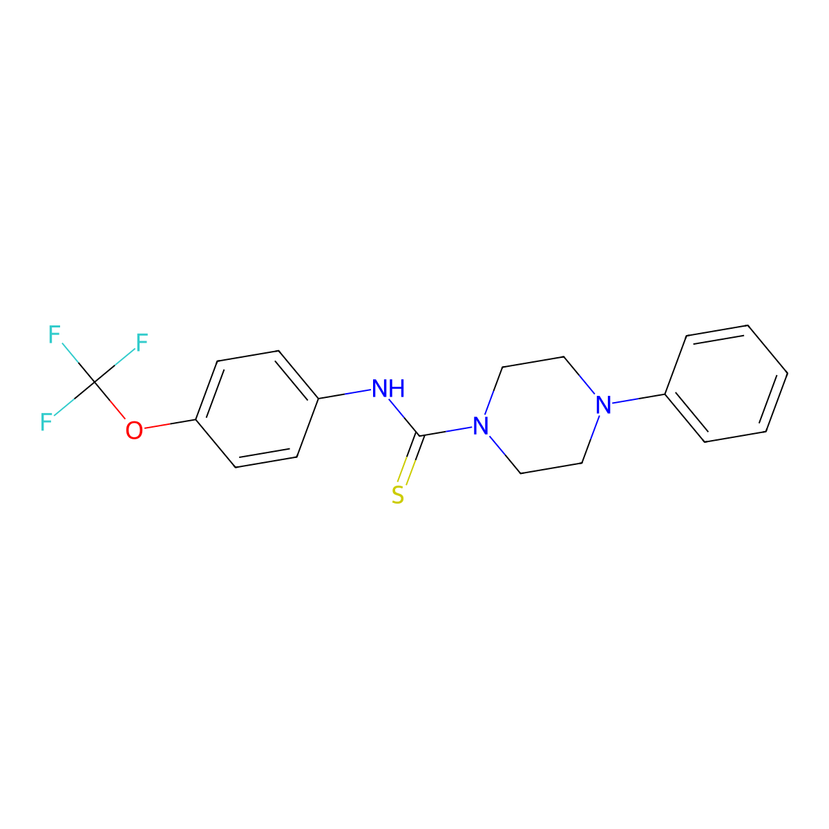 4-phenyl-N-[4-(trifluoromethoxy)phenyl]piperazine-1-carbothioamide molecular structure, CAS 1027224-91-4