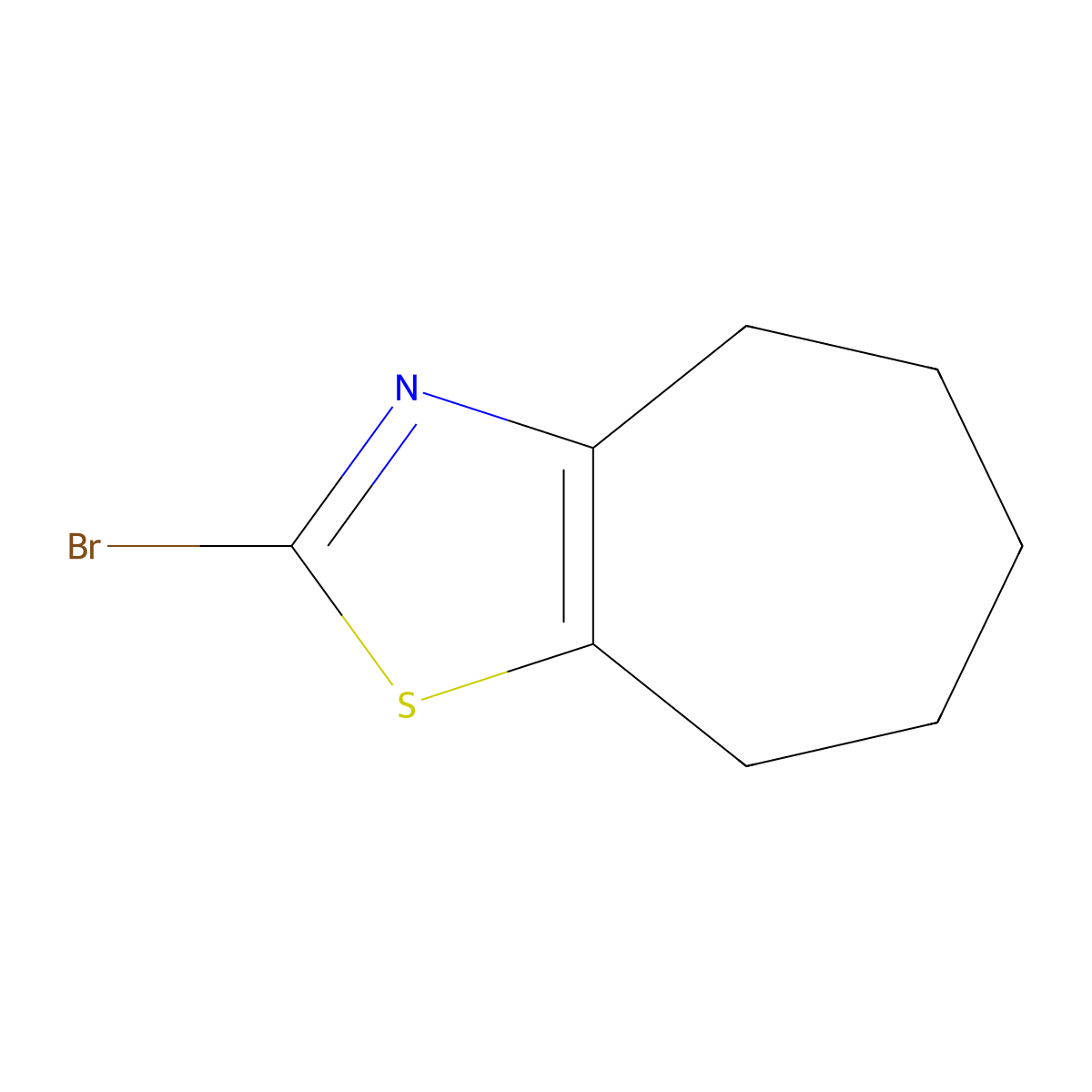 2-bromo-4H,5H,6H,7H,8H-cyclohepta(d)(1,3)thiazole molecular structure, CAS 1027247-69-3