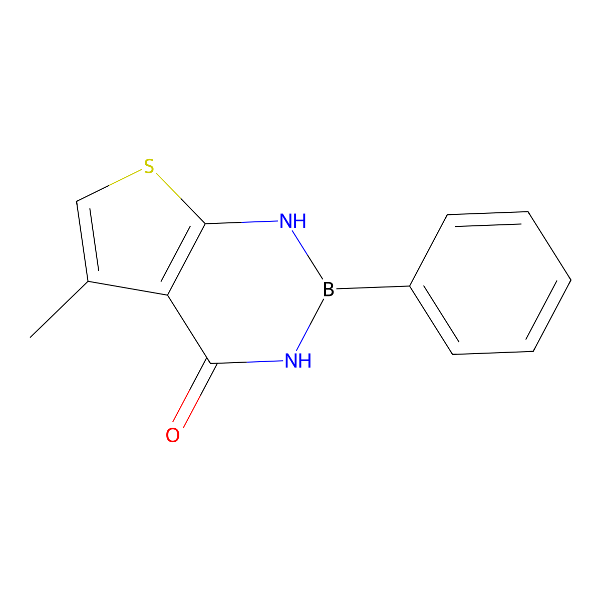5-methyl-2-phenyl-2,3-dihydrothieno[2,3-d][1,3,2]diazaborinin-4(1H)-one molecular structure, CAS 1027308-87-7