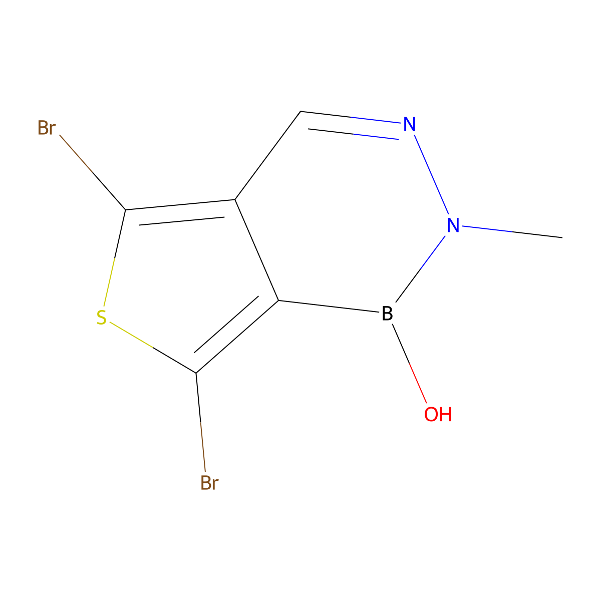 5,7-dibromo-2-methylthieno[3,4-d][1,2,3]diazaborinin-1(2H)-ol molecular structure, CAS 1027310-45-7