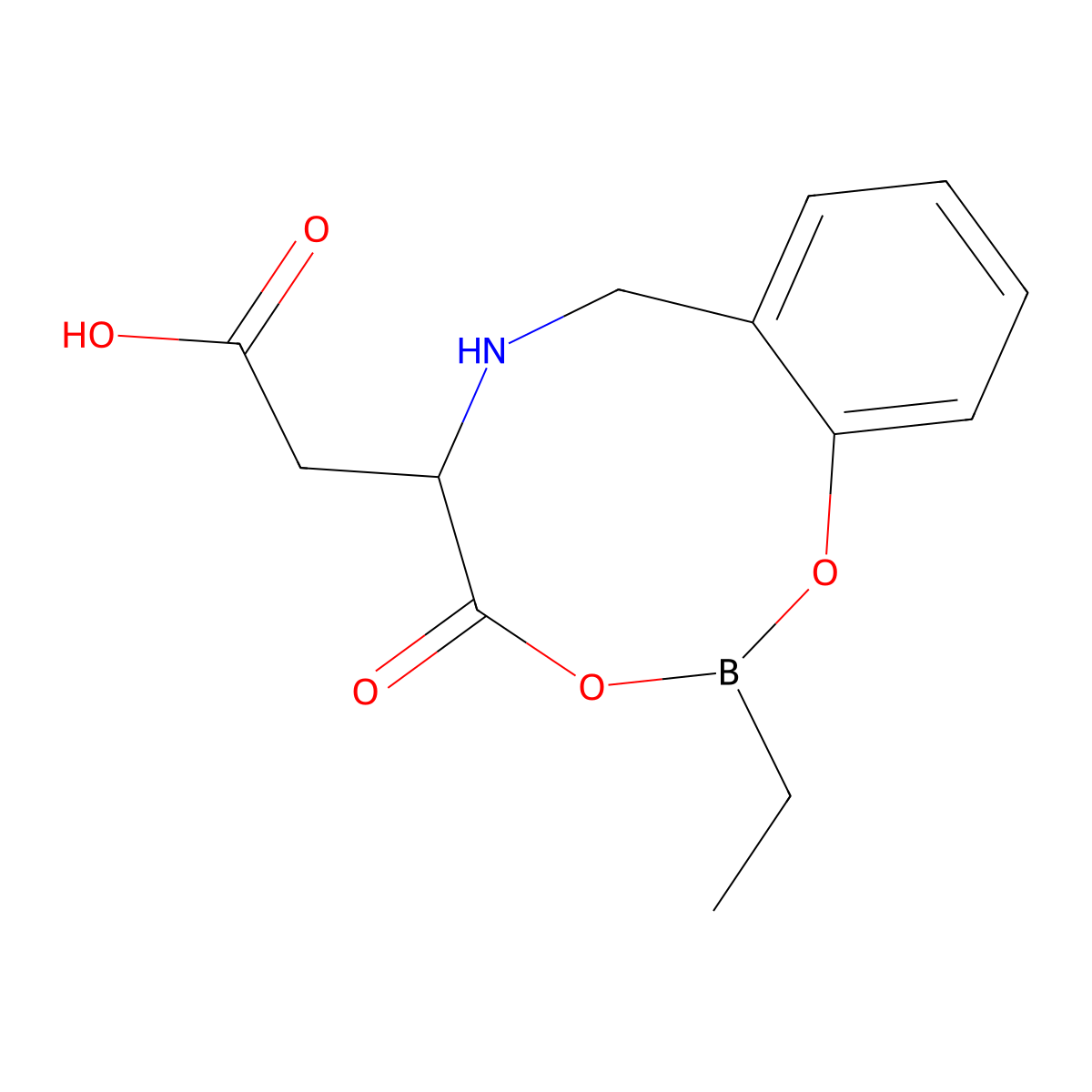 (2-Ethyl-4-oxo-4,5,6,7-tetrahydro-1,3,6,2-benzodioxazaboronin-5-yl)acetic acid molecular structure, CAS 1027310-58-2