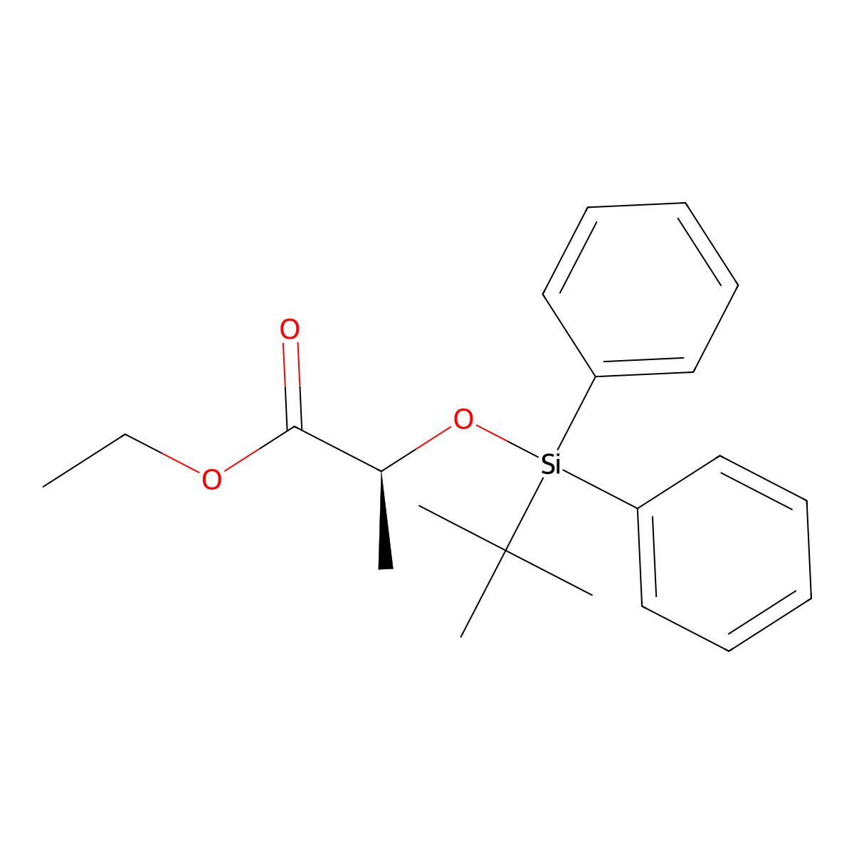 Ethyl (2S)-2-[[(1,1-dimethylethyl)diphenylsilyl]oxy]propanoate molecular structure, CAS 102732-44-5
