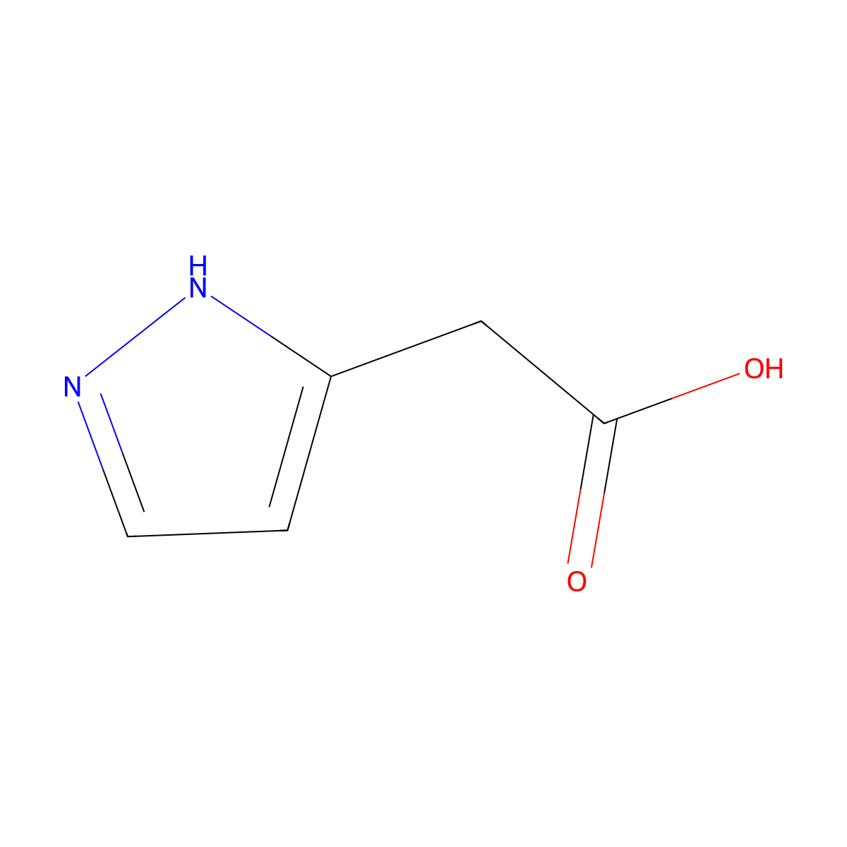 (1H-Pyrazol-5-yl)acetic acid molecular structure, CAS 102732-63-8