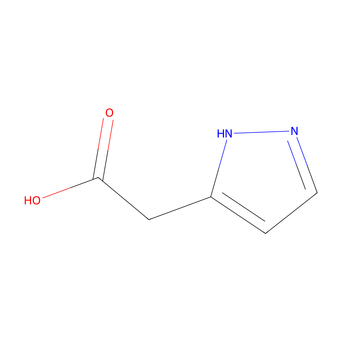 (1H-Pyrazol-5-yl)acetic acid molecular structure, CAS 102732-63-8