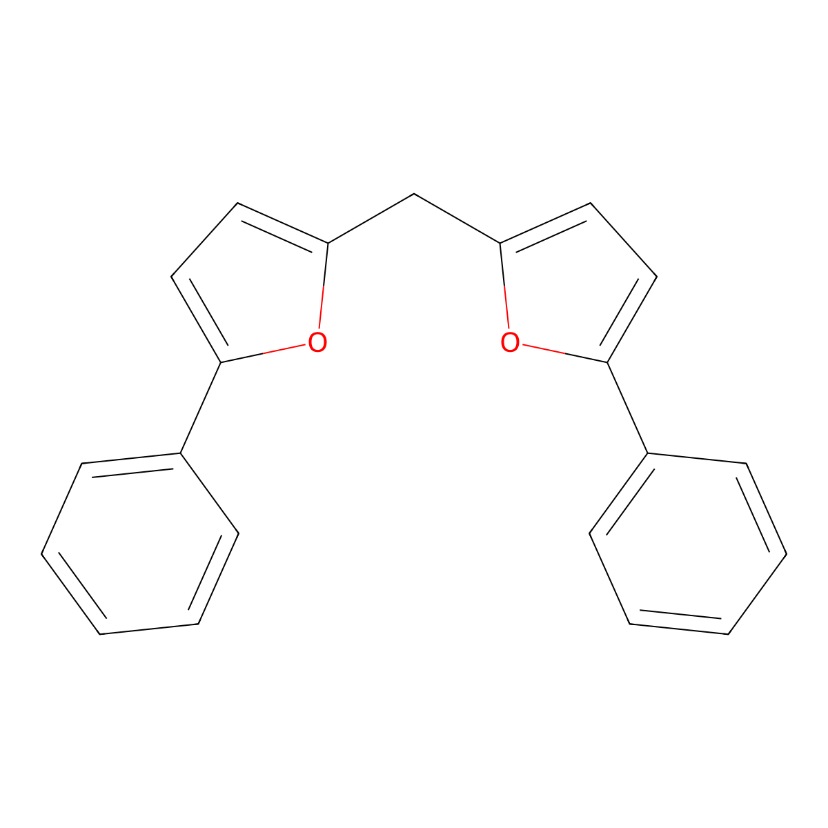 2,2'-Methylenebis(5-phenylfuran) molecular structure, CAS 102732-77-4
