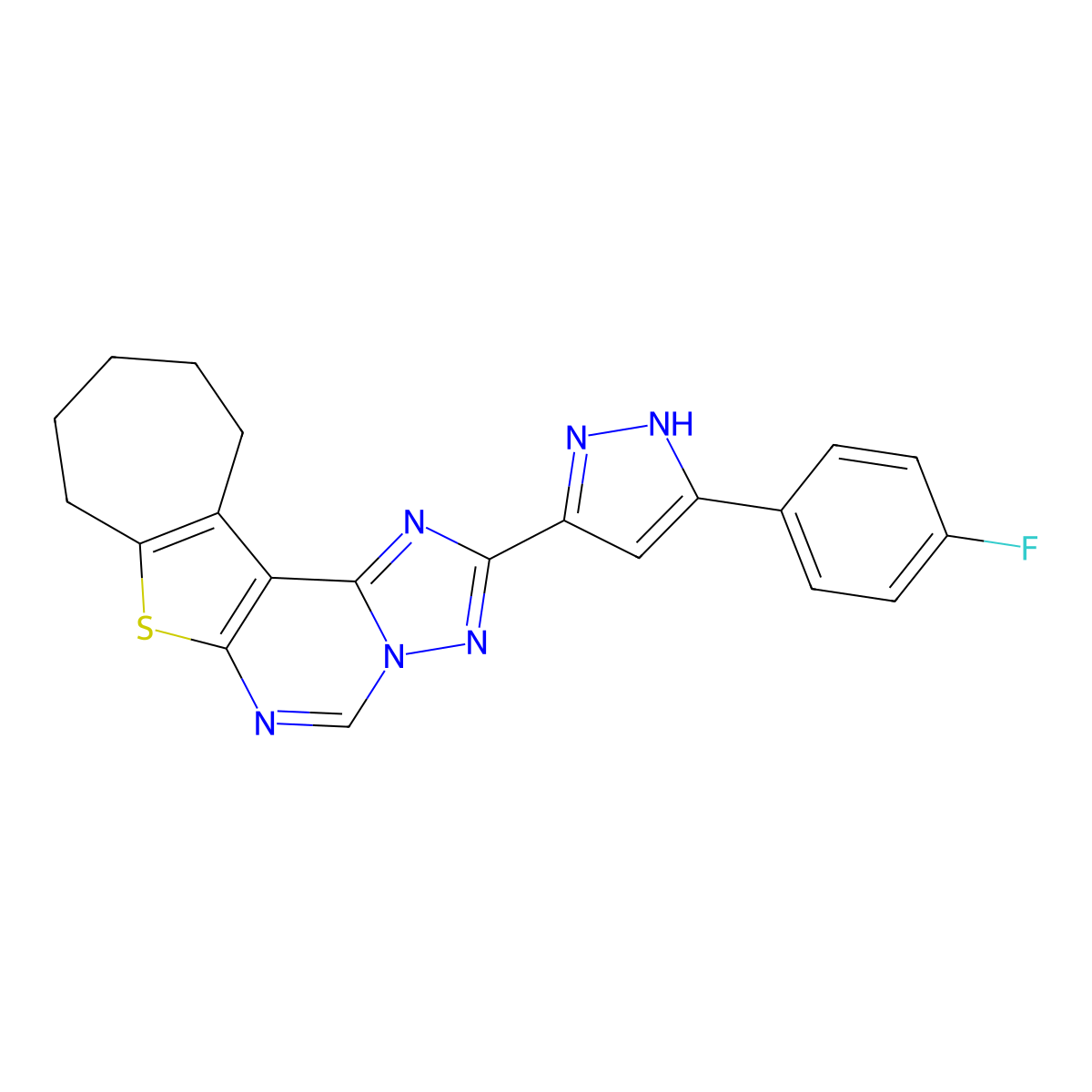 C21H17FN6S molecular structure, CAS 1027328-74-0